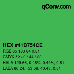 Farbcode: HEX #41B754CE | qconv.com