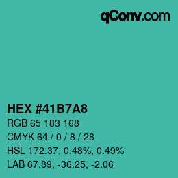 Color code: HEX #41B7A8 | qconv.com