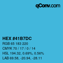 カラーコード: HEX #41B7DC | qconv.com