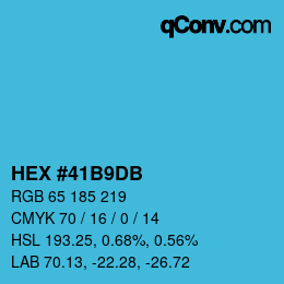 カラーコード: HEX #41B9DB | qconv.com