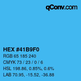 Color code: HEX #41B9F0 | qconv.com