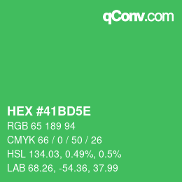 Color code: HEX #41BD5E | qconv.com