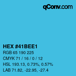 カラーコード: HEX #41BEE1 | qconv.com