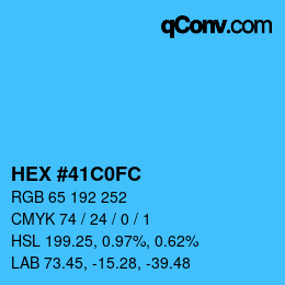 Color code: HEX #41C0FC | qconv.com