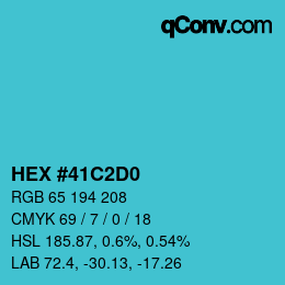 カラーコード: HEX #41C2D0 | qconv.com