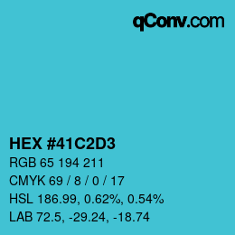 Color code: HEX #41C2D3 | qconv.com