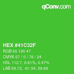 Color code: HEX #41C32F | qconv.com