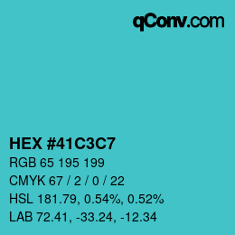 Color code: HEX #41C3C7 | qconv.com