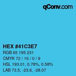 Color code: HEX #41C3E7 | qconv.com