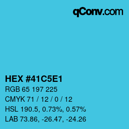 Color code: HEX #41C5E1 | qconv.com