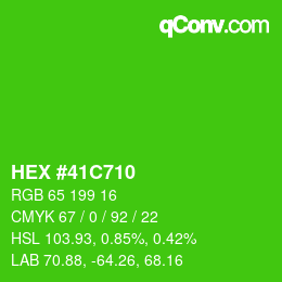 颜色代码: HEX #41C710 | qconv.com