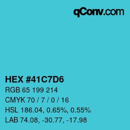 カラーコード: HEX #41C7D6 | qconv.com