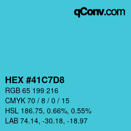 Color code: HEX #41C7D8 | qconv.com