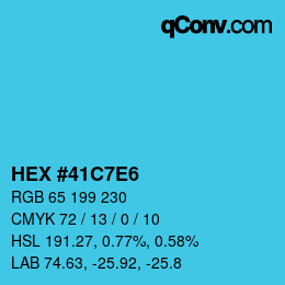 Color code: HEX #41C7E6 | qconv.com