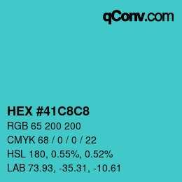 Color code: HEX #41C8C8 | qconv.com