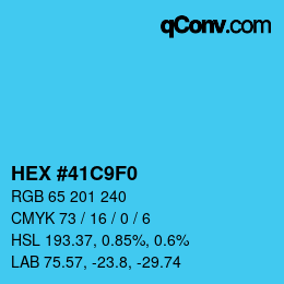 Color code: HEX #41C9F0 | qconv.com