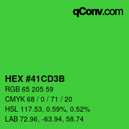 カラーコード: HEX #41CD3B | qconv.com