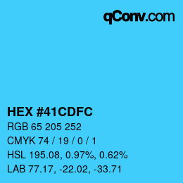 颜色代码: HEX #41CDFC | qconv.com