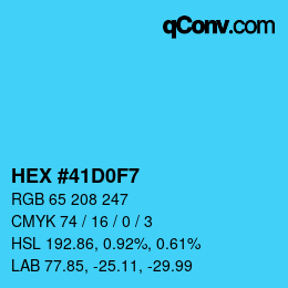 颜色代码: HEX #41D0F7 | qconv.com