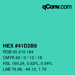 Color code: HEX #41D2B8 | qconv.com