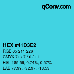 Color code: HEX #41D3E2 | qconv.com