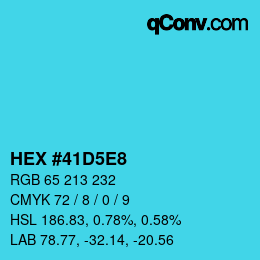 Color code: HEX #41D5E8 | qconv.com