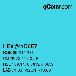 Color code: HEX #41D6E7 | qconv.com