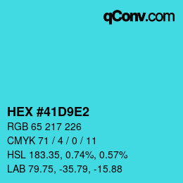 颜色代码: HEX #41D9E2 | qconv.com