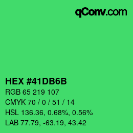 カラーコード: HEX #41DB6B | qconv.com