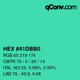 Color code: HEX #41DBB0 | qconv.com