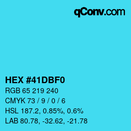 Color code: HEX #41DBF0 | qconv.com