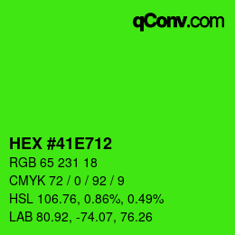 Color code: HEX #41E712 | qconv.com
