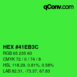 Color code: HEX #41EB3C | qconv.com
