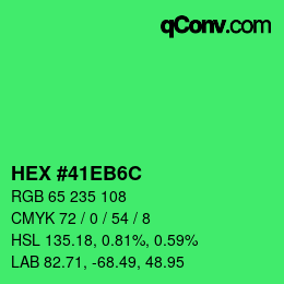 Color code: HEX #41EB6C | qconv.com