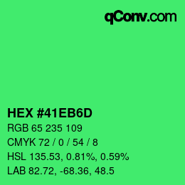 カラーコード: HEX #41EB6D | qconv.com