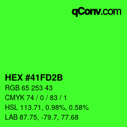 颜色代码: HEX #41FD2B | qconv.com