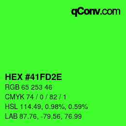 Color code: HEX #41FD2E | qconv.com
