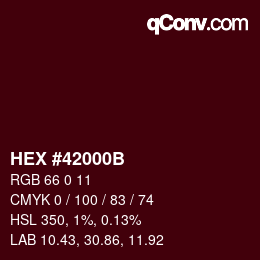 Color code: HEX #42000B | qconv.com