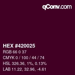 Color code: HEX #420025 | qconv.com