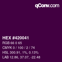 颜色代码: HEX #420041 | qconv.com
