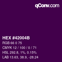 Color code: HEX #42004B | qconv.com