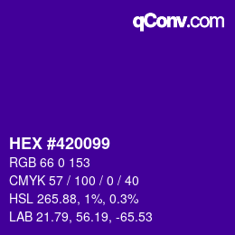 Color code: HEX #420099 | qconv.com