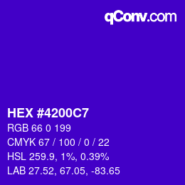 颜色代码: HEX #4200C7 | qconv.com