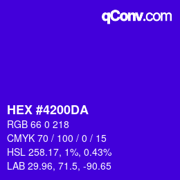 Color code: HEX #4200DA | qconv.com