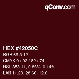 颜色代码: HEX #42050C | qconv.com