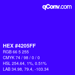 Color code: HEX #4205FF | qconv.com