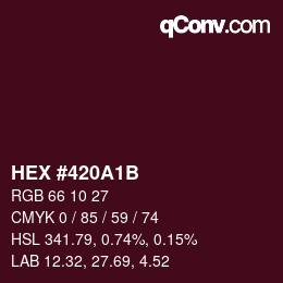 颜色代码: HEX #420A1B | qconv.com