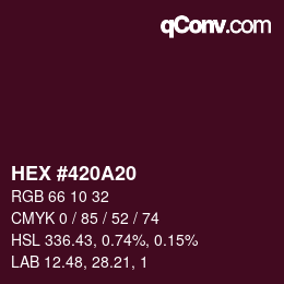 Color code: HEX #420A20 | qconv.com