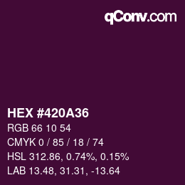 Color code: HEX #420A36 | qconv.com