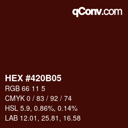颜色代码: HEX #420B05 | qconv.com
